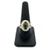 18K Two-Tone Gold Vintage Soviet Cabochon Emerald with Diamond Halo Ring Size 10