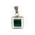 Sterling Silver Vintage Mexican Malachite Square Pendant