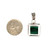 Sterling Silver Vintage Mexican Malachite Square Pendant