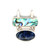 Sterling Silver Vintage Thailand Paua Abalone Shell Rectangle and Sodalite Oval Dangle Pendant