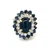 14K Yellow Gold 1.5ct Star Sapphire with .75cttw Diamond Halo and Sapphire Halo Ring Size 6.5