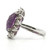 Sterling Silver Amethyst Oval Cut With CZ Halo Fashion Ring Size 8