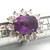 Sterling Silver Amethyst Oval Cut With CZ Halo Fashion Ring Size 8