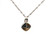 Sterling Silver Vintage Native Tilted Square Black Onyx, Tiger's Eye, and Jasper Inlay on a Spiga Chain Necklace