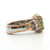 Sterling Silver Peridot Princess Cut Halo Statement Ring Size 8