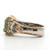 Sterling Silver Peridot Princess Cut Halo Statement Ring Size 8