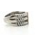 Sterling Silver 14K CZ Three Twist Band Statement Ring Size 7