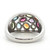 Sterling Silver Multi Semi Precious Gemstone Bezel Set Cluster Ring Size 8