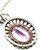 Sterling Silver Vintage Oval Faceted Amethyst in a Filagree Setting  Box Chain Necklace