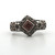 Sterling Silver Created Garnet Cushion Cut Bezel Set Statement Ring Size 8.5