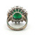 Sterling Silver Chrome Diopside Oval Cut With CZ Halo Fashion Ring Size 6