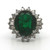 Sterling Silver Chrome Diopside Oval Cut With CZ Halo Fashion Ring Size 6