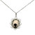 Sterling Silver Vintage Oval Dendritic Agate in a Filigree Floral Frame Necklace