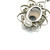 Sterling Silver Vintage Oval Dendritic Agate in a Filigree Floral Frame Necklace