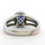 Sterling Silver Created Sapphire Oval Cut With CZ Accents Statement Ring Size 9