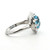 Sterling Silver Blue CZ Solitaire Cocktail Ring Size 8
