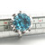 Sterling Silver Blue CZ Solitaire Cocktail Ring Size 8