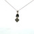 Sterling Silver Vintage Circle Pearl and Tilted Square Turquoise Hinged Dangle Pendant Box Chain Necklace