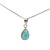 Sterling Silver Vintage Tear Drop Blue Larimar Pendant Necklace
