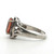 Sterling Silver Red Labradorite Oval Cut With Red Rhodium Accents Statement Ring Size 9