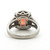 Sterling Silver Red Labradorite Oval Cut With Red Rhodium Accents Statement Ring Size 9