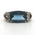 Sterling Silver Blue Gemstone With CZ Accent Statement Ring Size 7