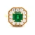 18K Yellow Gold Square 1.67ct Emerald with .70cttw Diamond Halo Ring Size 6.75