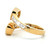 18K Yellow Gold Emerald Cut Bezel Set Diamonds with Baguettes 2.875cttw Bypass Ring Size 6