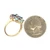 10K Yellow Gold Swiss Blue Topaz, London Blue Topaz, Iolite, Tanzanite, Flower Cluster Ring Size 7