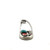 Risdon Sterling Silver and Base Metal Vintage Navajo Square Turquoise and Triangle Coral with Leaf Safety Pin Keychain
