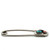 Risdon Sterling Silver and Base Metal Vintage Navajo Square Turquoise and Triangle Coral with Leaf Safety Pin Keychain