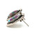 Sterling Silver Vintage Southwest Zuni Multi-Gem Inlay Post Earrings