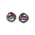 Sterling Silver Vintage Southwest Zuni Multi-Gem Inlay Post Earrings