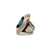 Sterling Silver Navajo Vintage Circle Turquoise Shadow Box Ring Size 9