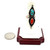 Sterling Silver Navajo Vintage Stacked Oval Turquoise and Coral in Braided Teardrops Ring Size 7