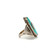 Sterling Silver Native Vintage Oval Turquoise In a Twisted Rope Border with Double Feathers Bezel Setting Ring Size 9