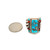 Sterling Silver Native Vintage Rectangle Turquoise with Multi-Gem Inlay on Sides Ring Size 10