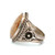 Sterling Silver Native Vintage Oval Agate with Twisted Braid With Flowers Ring Size 12.5