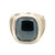Sterling Silver Vintage Modernist Square Hematite Chunky Band Ring Size 10
