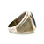 Sterling Silver Vintage Modernist Square Hematite Chunky Band Ring Size 10