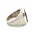 Sterling Silver Vintage Modernist Square Agate Chunky Band Ring Size 10.5
