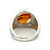 Sterling Silver Vintage Modernist Square Agate Chunky Band Ring Size 10.5