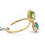 14K Yellow Gold Blue Topaz and Peridot with Diamond Accents Toi et Moi Ring Size 7.25