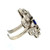 14K White Gold Vintage Filigree Cushion Cut 2.18ct Sapphire With 1.5cttw Diamonds Ring Size 7