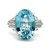 Platinum Oval Cut 6.72ct Aquamarine with 0.43cttw Diamond Accents Ring Size 6