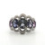 Sterling Silver Iolite Cluster With Sparkly Pave Statement Ring Size 7