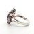 Sterling Silver Ruby And CZ Floral Cocktail Ring Size 7
