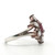 Sterling Silver Ruby And CZ Floral Cocktail Ring Size 7