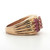 Sterling Silver Gold Tone Ruby Cluster Ring Size 7