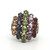 Sterling Silver Citrine Iolite Peridot Amethyst And Garnet Cluster Ring Size 7